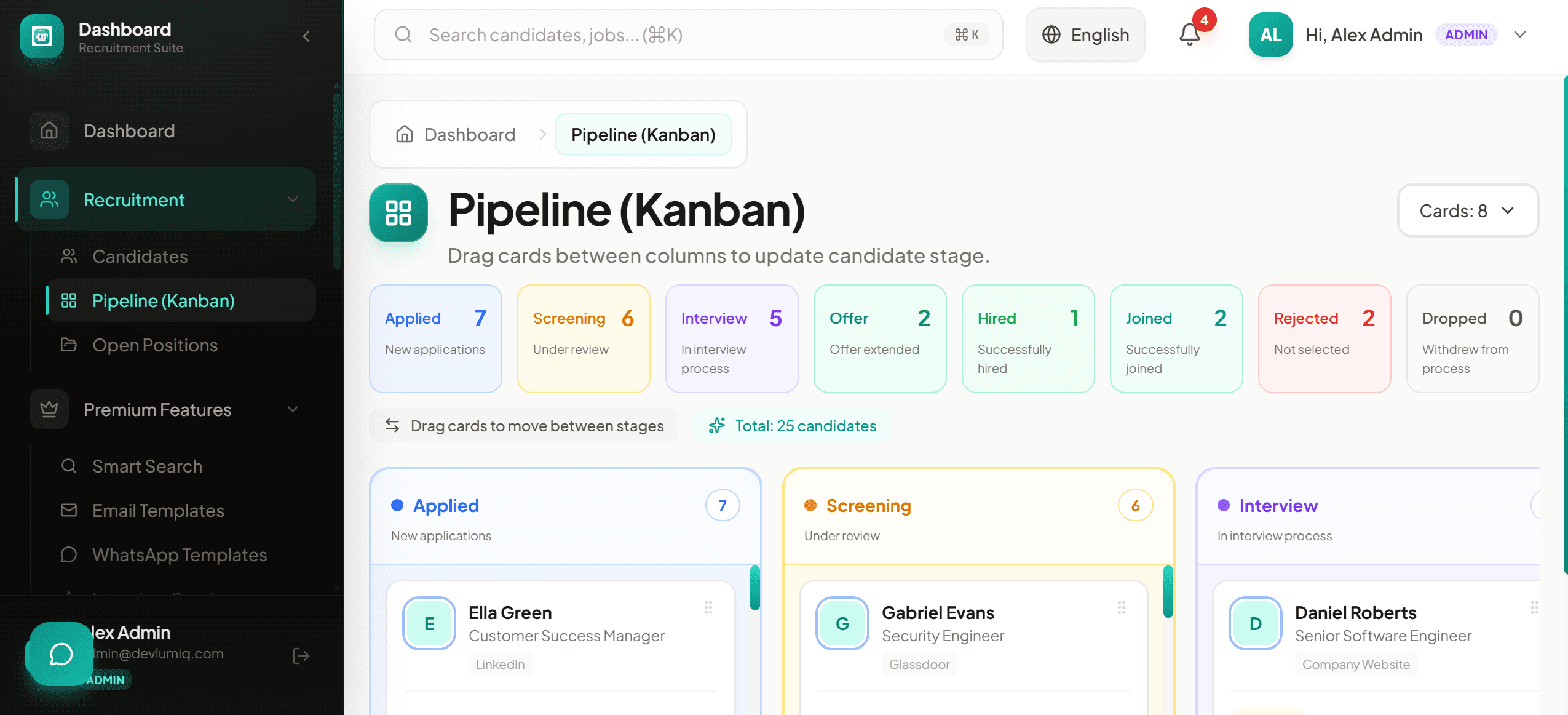 Pipeline board screenshot